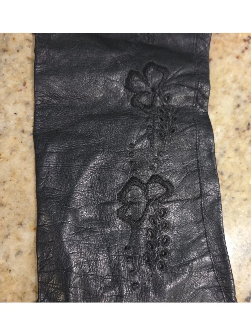 Vintage Womens Size S Black Leather Formal 12